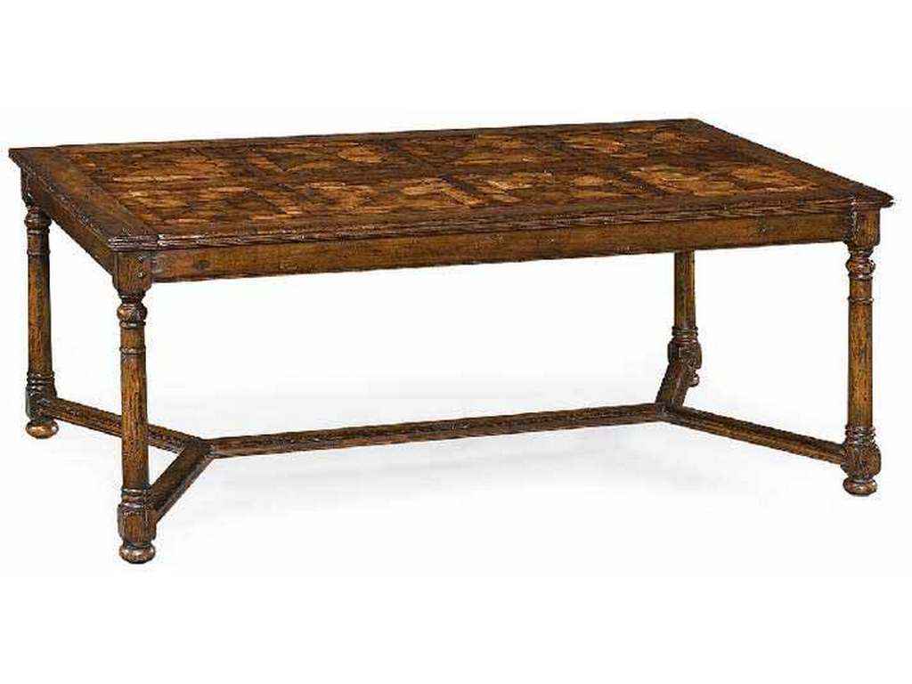 Jonathan Charles 493413-COS Walnut Rectangular Parquet Oyster Coffee Table