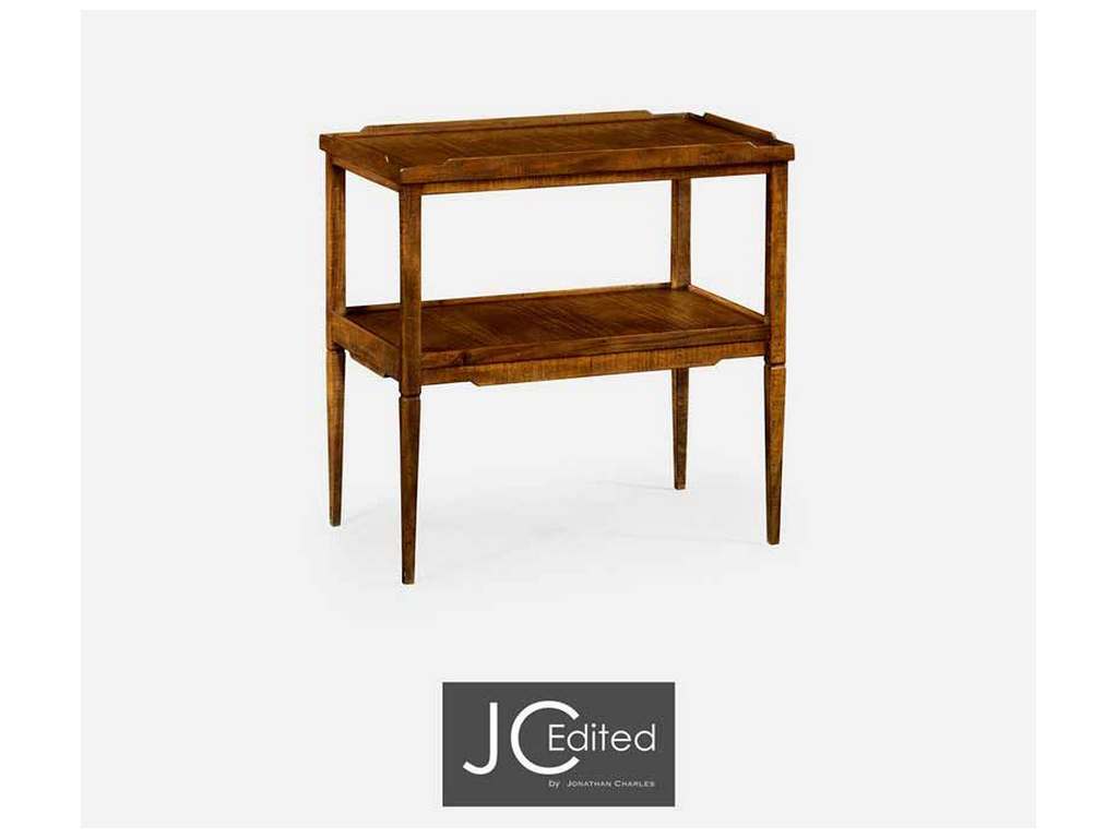 Jonathan Charles 491020-CFW Walnut Country Style Side Table
