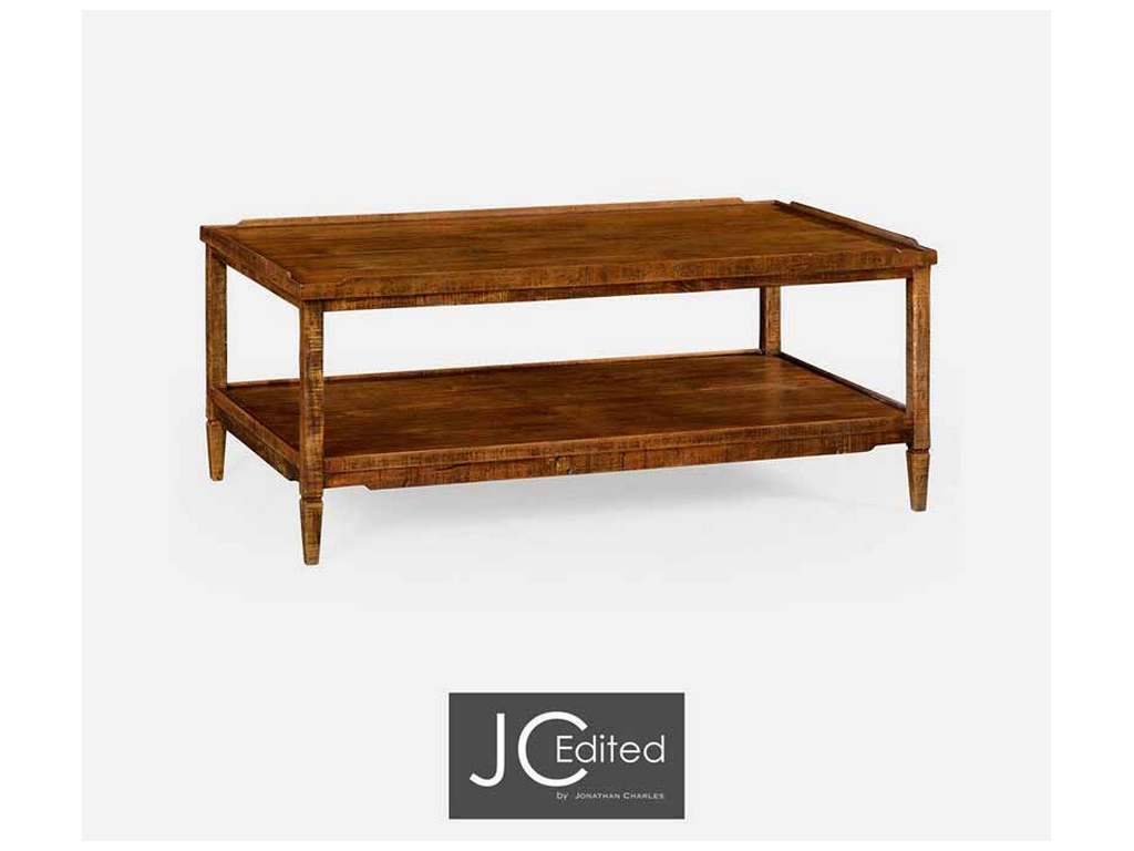 Jonathan Charles 491021-CFW Casual Distressed Coffee Table