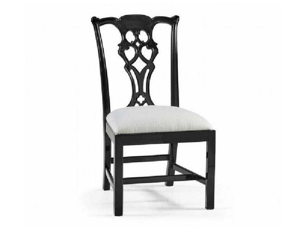 Jonathan Charles 493330-SC-BLA-F053 Spark Chippendale Black Side Chair Jonathan Charles 493330-SC-BLA-F053 Spark Chippendale Black Side Chair