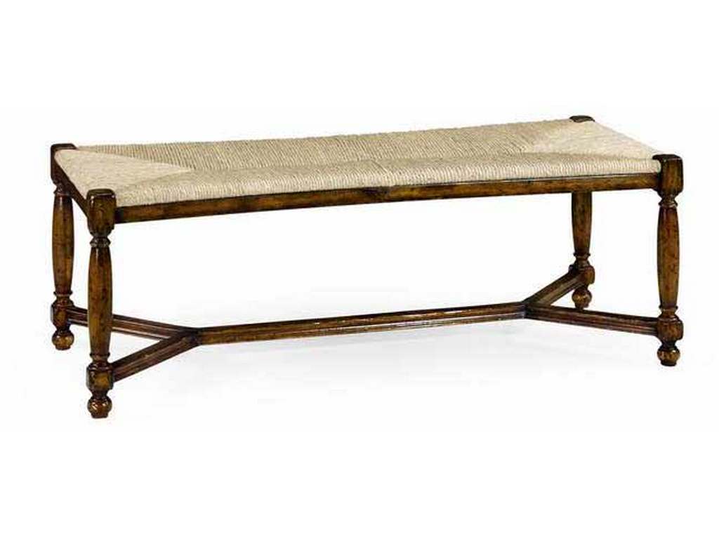 Jonathan Charles 492759-WAL Two Seat Stool with Rushed Seat