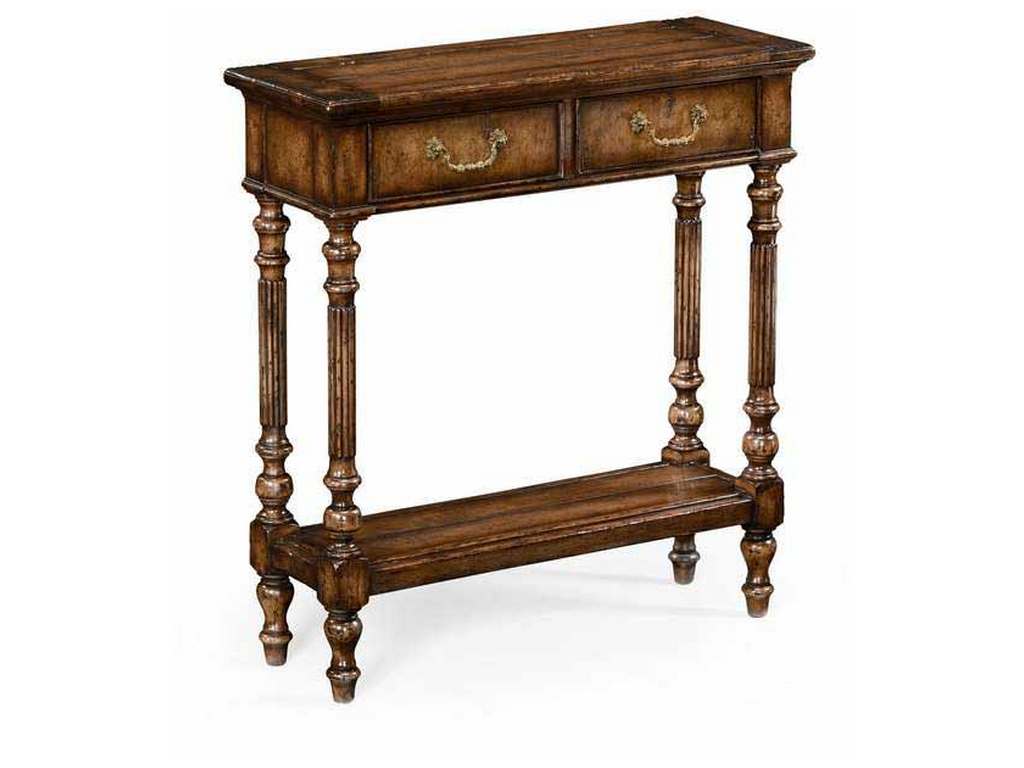 Jonathan Charles 493143-WCD Small Narrow Walnut Console Table