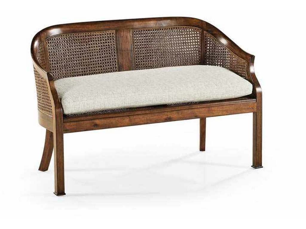 Jonathan Charles 492247-WAL-F400 Walnut 2-Seater Salon Settee Cane Back