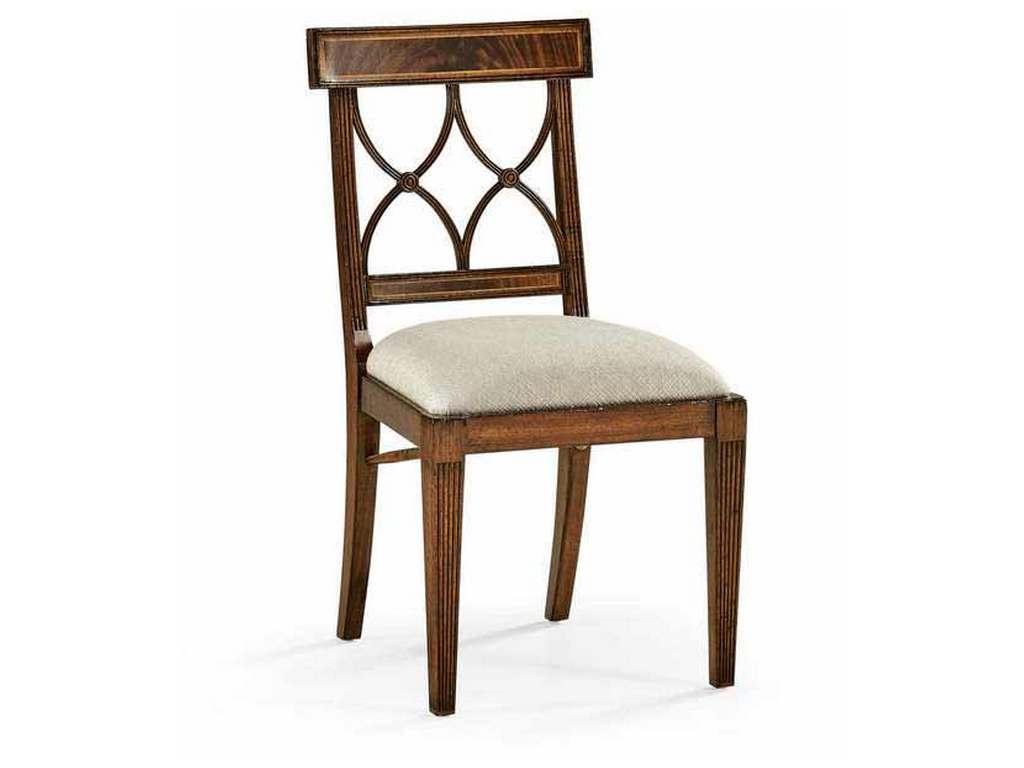 Jonathan Charles 494347-SC-MAH-F200 Regency Mahogany Curved Back Side Chair