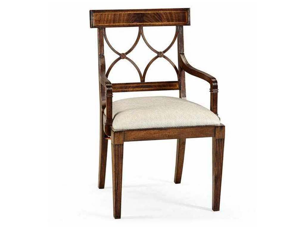 Jonathan Charles 494347-AC-MAH-F200 Regency Mahogany Curved Back Arm Chair