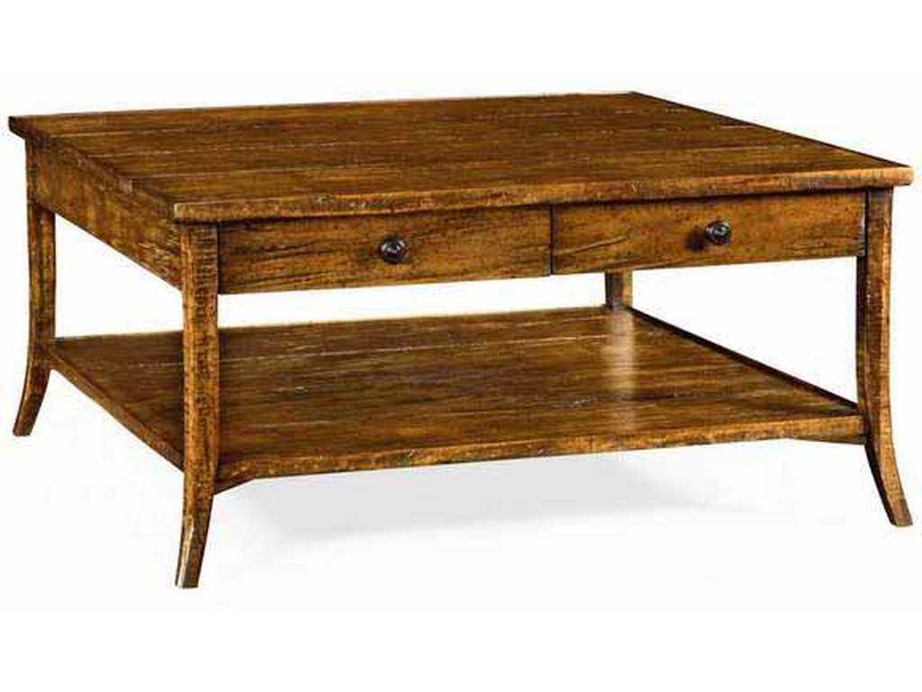 Jonathan Charles 491041-CFW Square Coffee Table in Country Walnut
