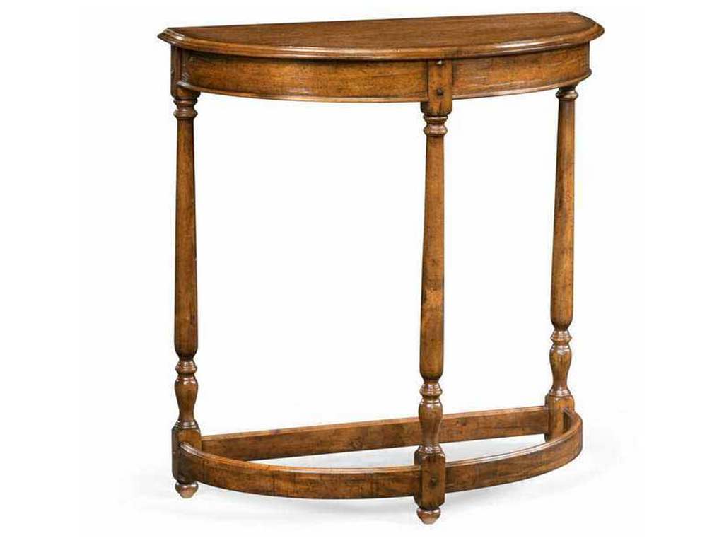 Jonathan Charles 491162-CFW Country Walnut Demilune Console Table