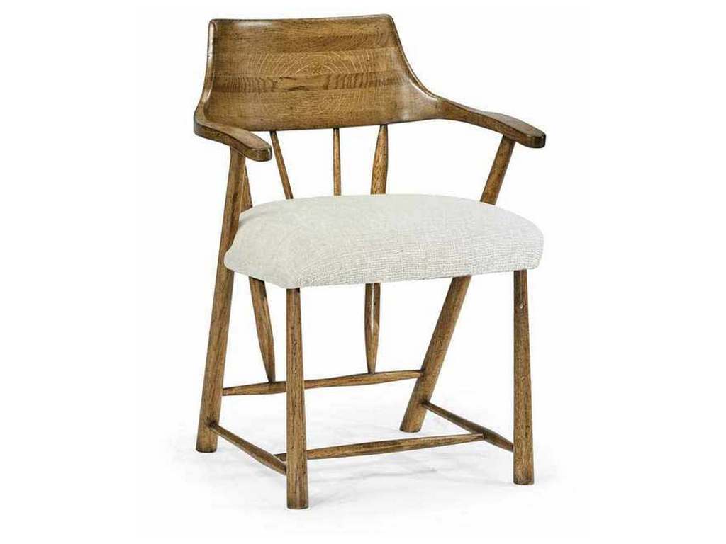 Jonathan Charles 492783-DTM-F400 JC Casual Medium Driftwood Smokers Dining Arm Chair