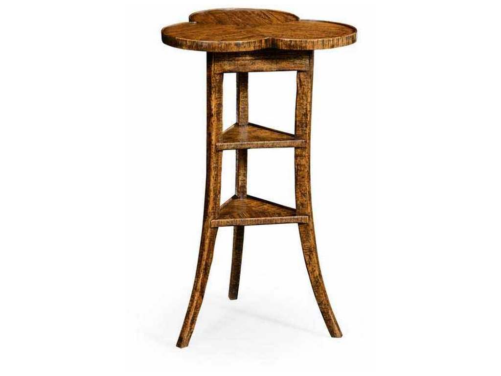 Jonathan Charles 491037-CFW JC Casual Plank Walnut Trefoil Side Table