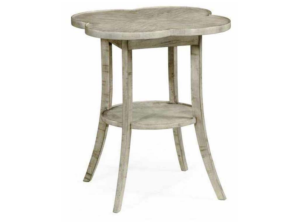 Jonathan Charles 491043-RGA Quatrefoil Lamp Table in Rustic Grey