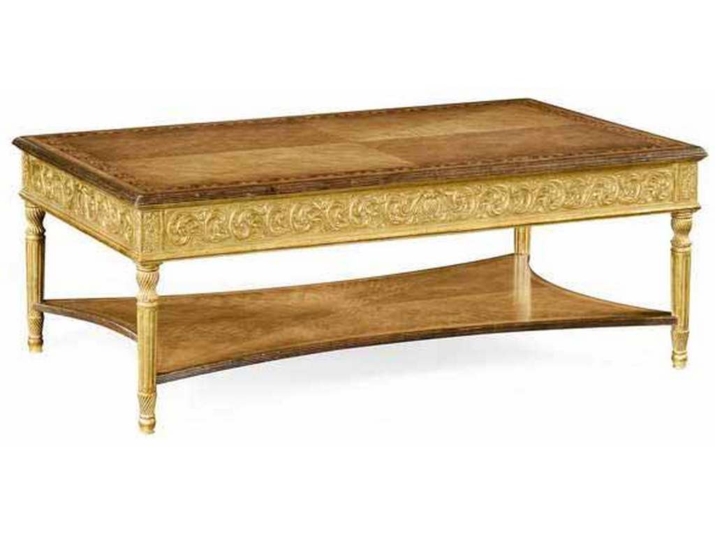 Jonathan Charles 494127-GIL Louis XIV Style Rectangular Coffee Table
