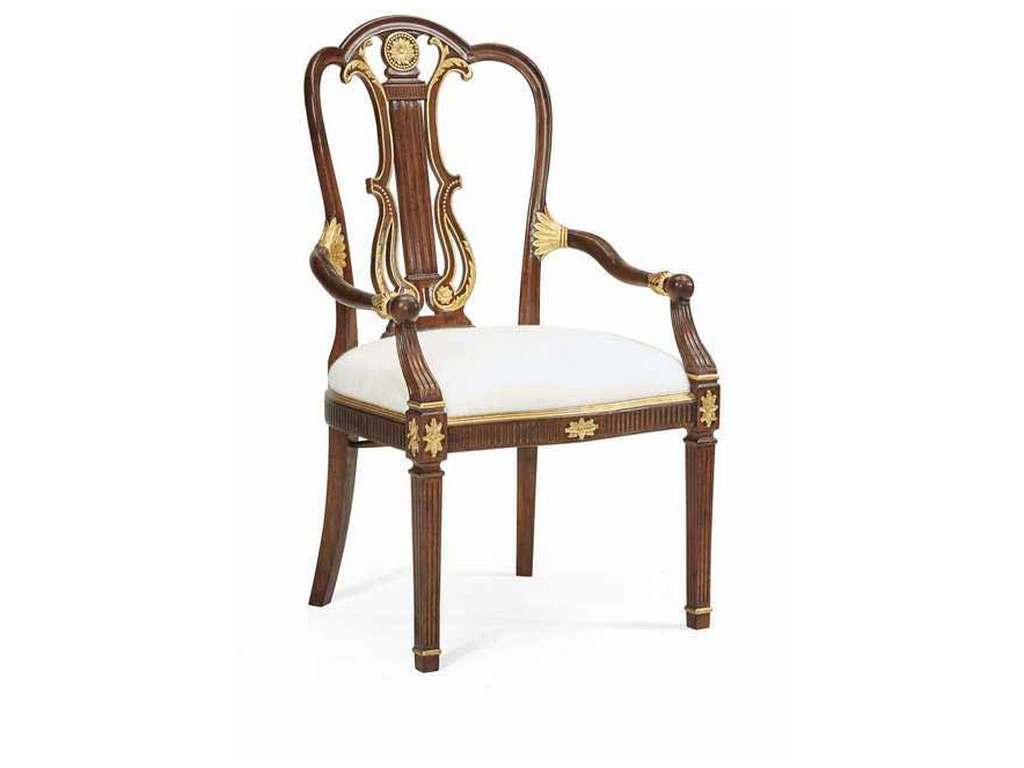 Jonathan Charles 492836-AC-MAH-F200 Buckingham Gilded Lyre Back Side Chair