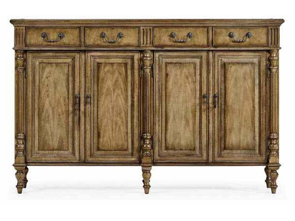 Jonathan Charles 492973-DTM Traditional Double Narrow Cabinet with Twin Cupboards