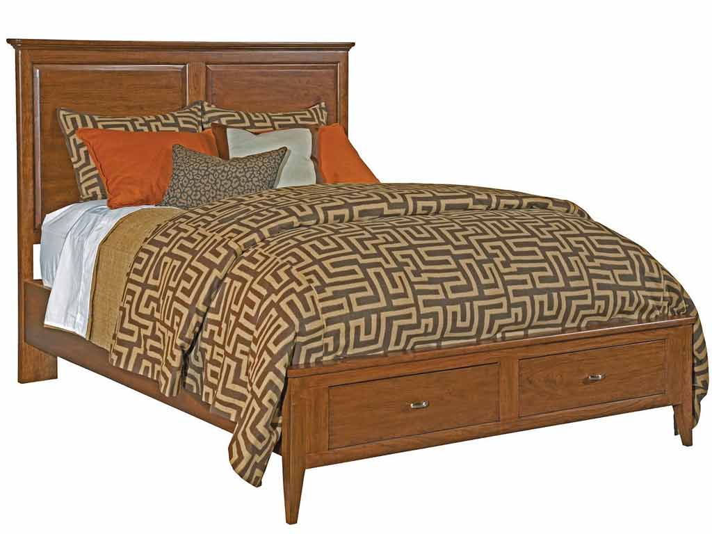 Kincaid 63-135V Cherry Park Panel Bed Queen with storage