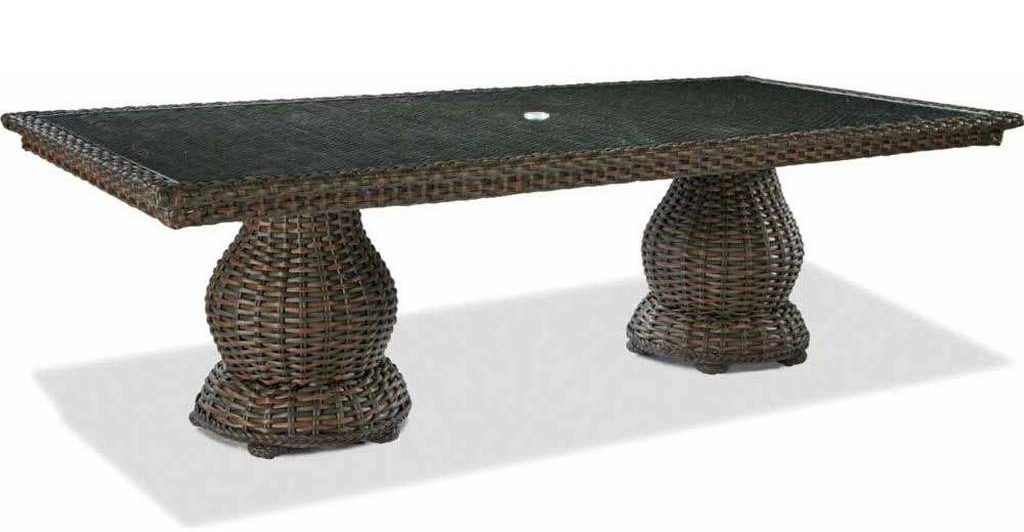 Lane Venture 9790-95 South Hampton 46 X 96 Double Pedestal Dining Table with Glass Lane Venture 9790-95 South Hampton 46 X 96 Double Pedestal Dining Table with Glass