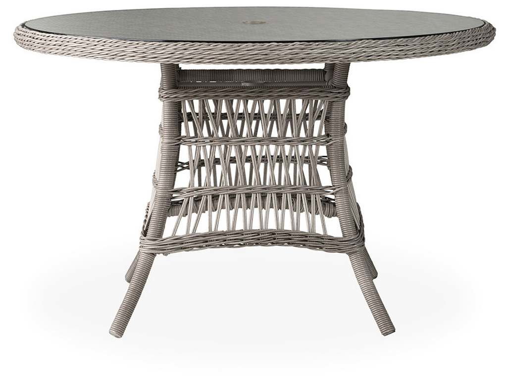 Lloyd Flanders 273248 Mackinac 48 Inch Round Umbrella Dining Table with Woven Top