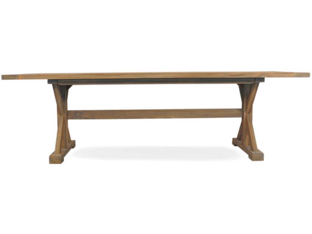 Lloyd Flanders 286100 Teak 99 Inch Rectangular Trestle Base Dining Table