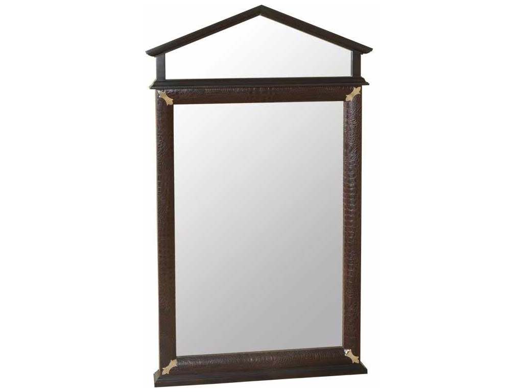 Maitland Smith 8196-28 Mirror W/Croc Patterned Leather Inlay Maitland Smith 8196-28 Mirror W/Croc Patterned Leather Inlay