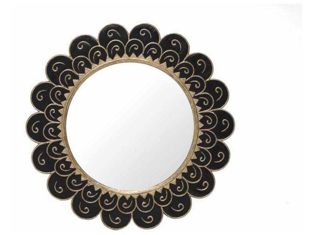 Maitland Smith 8230-28  Matte Black Mirror Gold Leaf