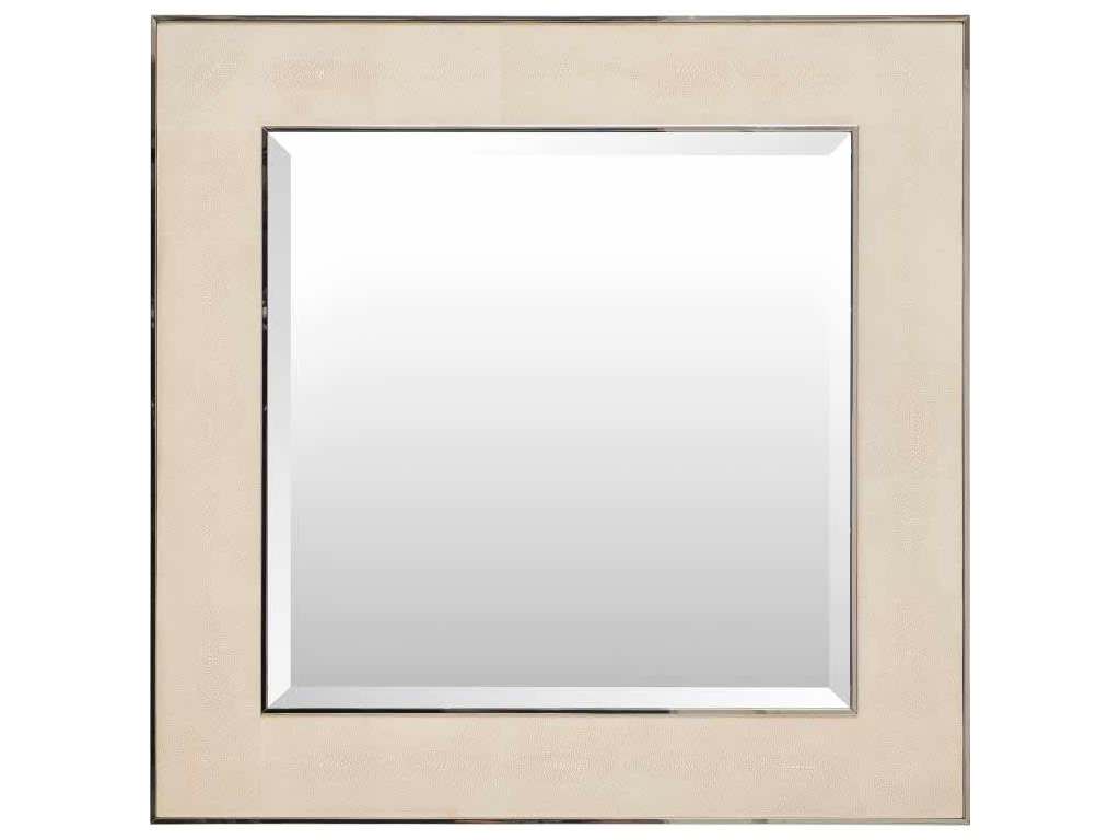 Maitland Smith 8238-28 Ivory Shagreen Leather Inlay Mirror Maitland Smith 8238-28 Ivory Shagreen Leather Inlay Mirror