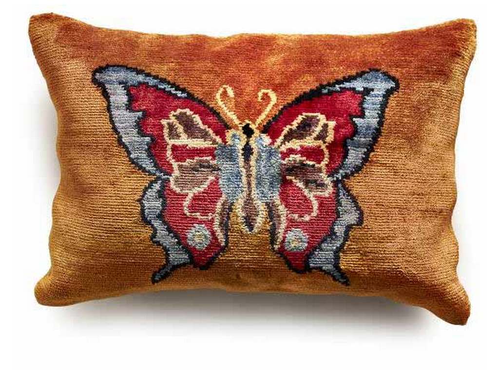 Maitland Smith 8402-15 Orange Red Butterfly Pillow