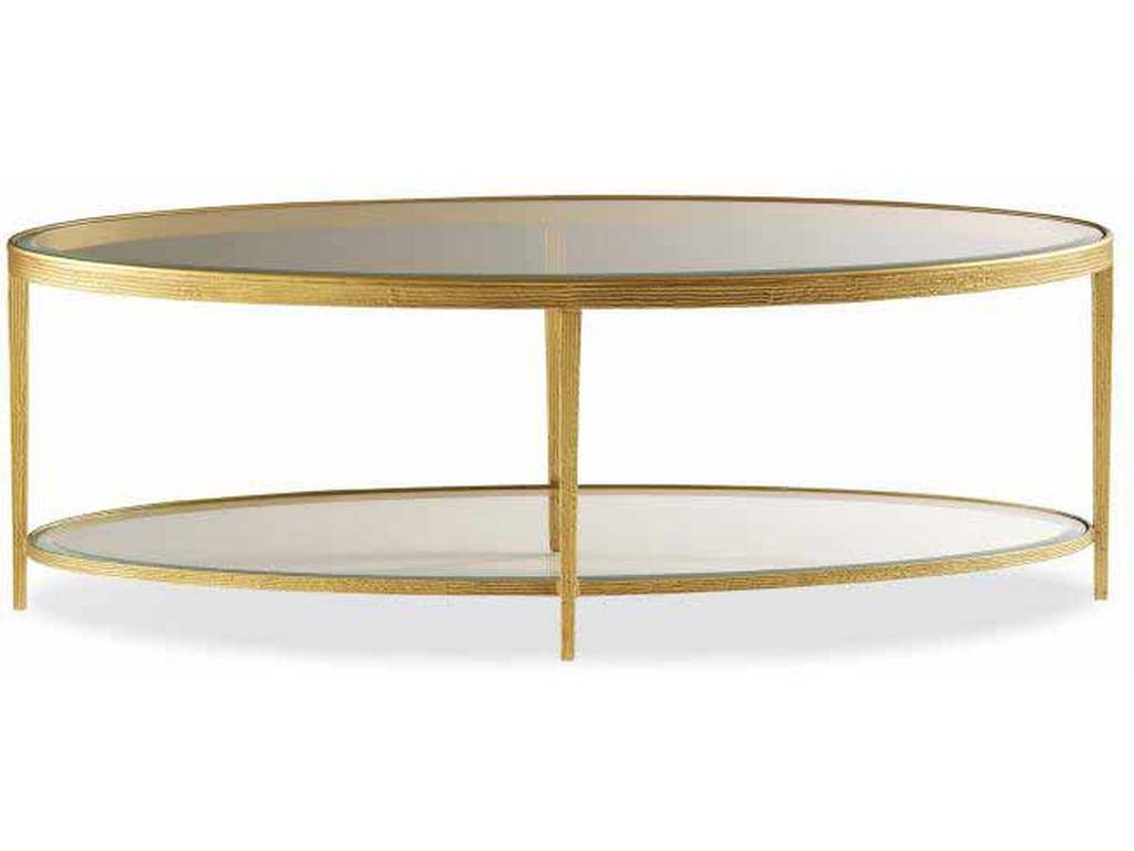 Maitland Smith HM1016C-2  Jinx Brass Oval Cocktail Table