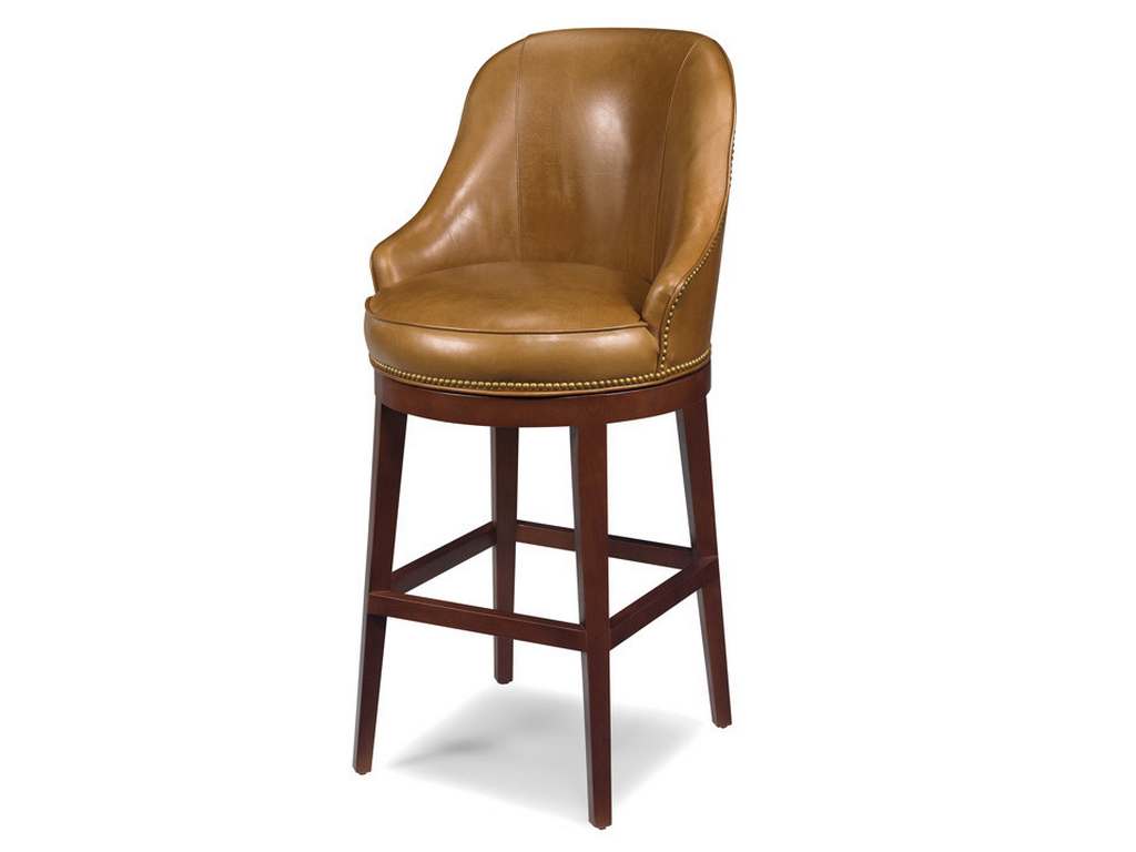 McKinley Leather 18  Harvard Swivel Barstool