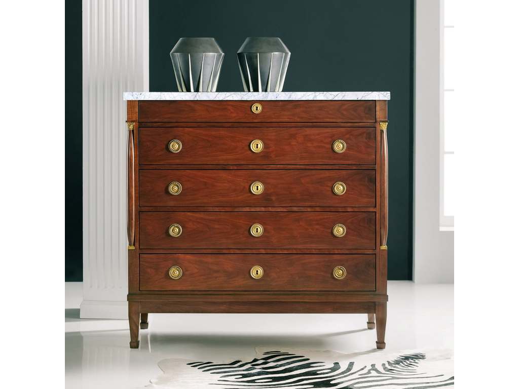 Modern History MH1061F01  Walnut Chest with Columns