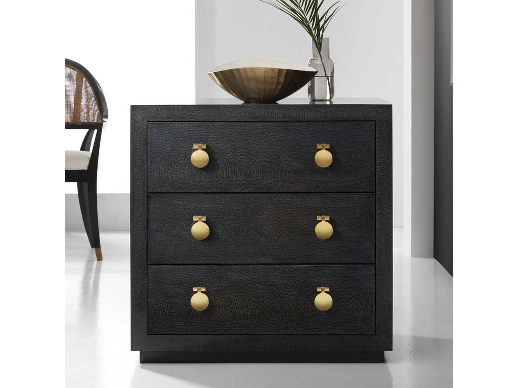 Modern History MH1115F02  Mirage Bedside Chest Black Lacewood