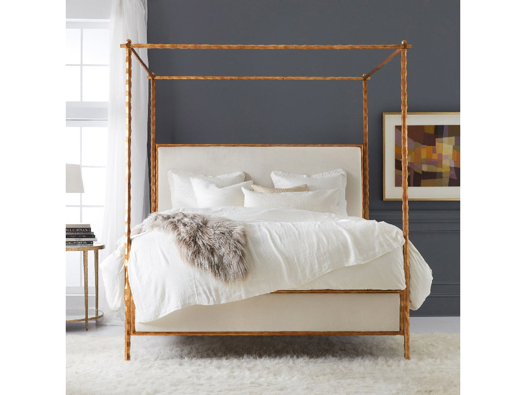Modern History MH992F01-Q  Organic Bed Gold Leaf Queen