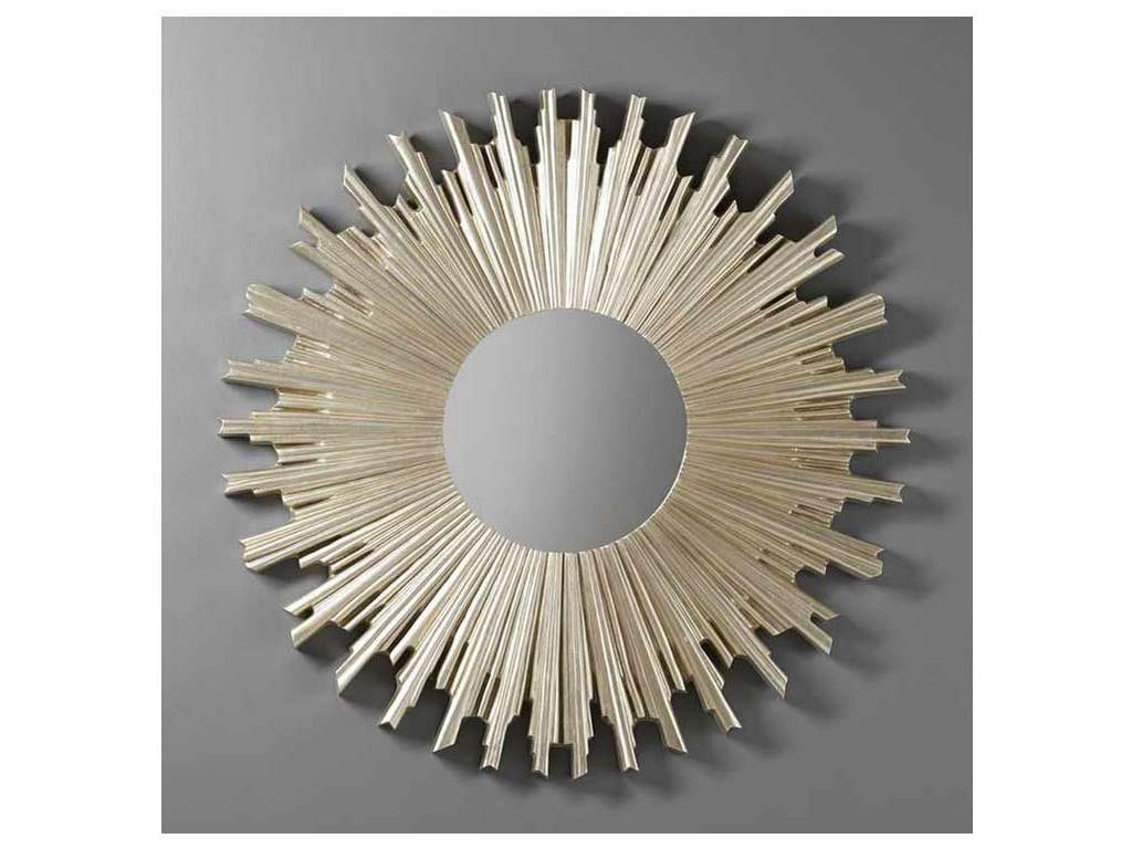 Modern History MH1008F01  Round Starburst Mirror Silver Leaf