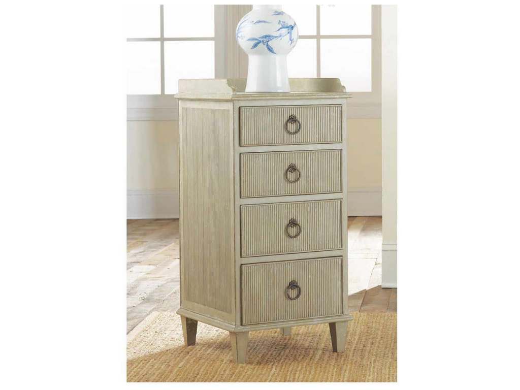 Modern History MH377F01  Four Drawer Gustavian Bedside Cabinet Grey
