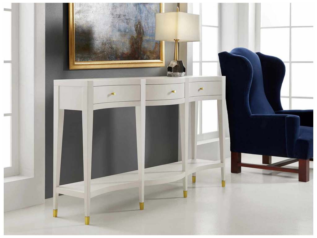 Modern History MH1006F01  Serpentine Console White Linen
