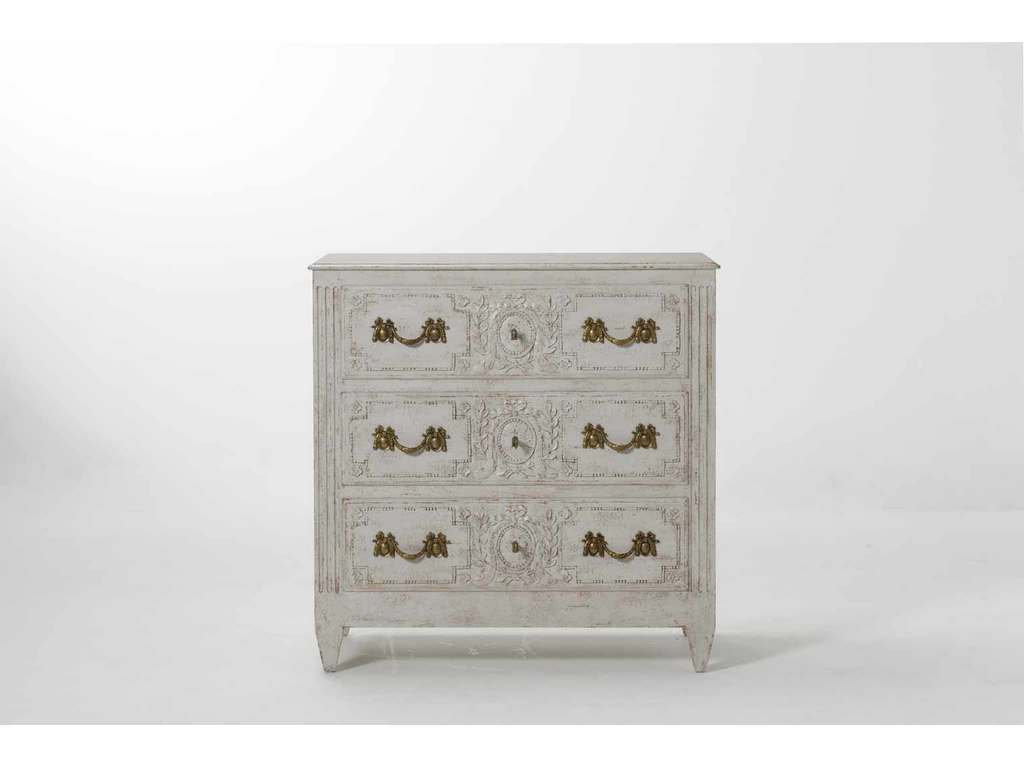 Modern History MH1017F01  Carved and Painted Bedside Chest