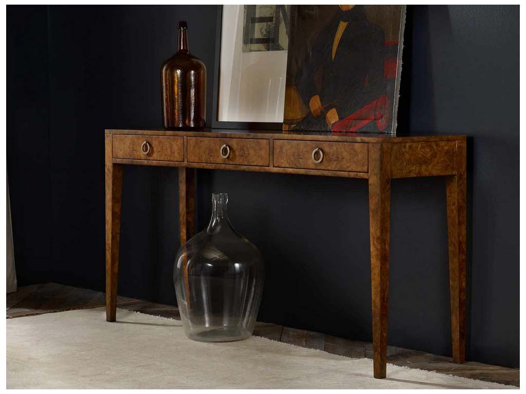 Modern History MH496F01  Three Drawer Console Burl