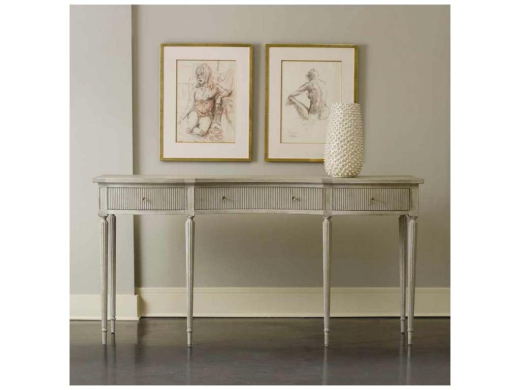 Modern History MH559F02 Ribbed Drawer Console Antique Grey