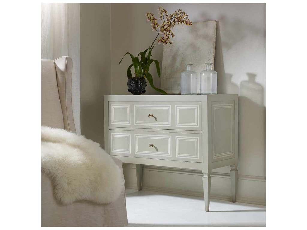 Modern History MH561F02  Milan Commode Grey Paint With Ivory Accent