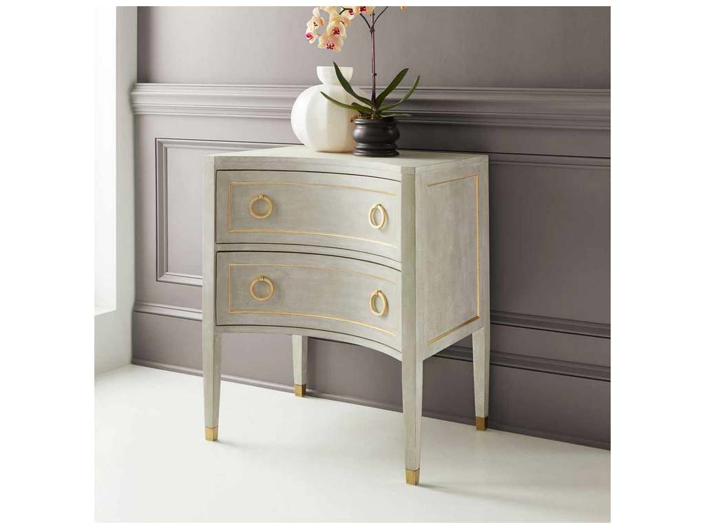 Modern History MH889F01  Gustavian Two Drawer Concave Nightstand