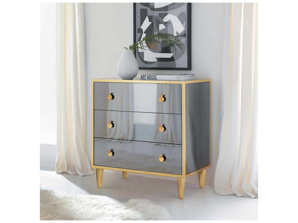 Modern History MH903F01 Smoked Mirror Bedside Chest Modern History MH903F01 Smoked Mirror Bedside Chest