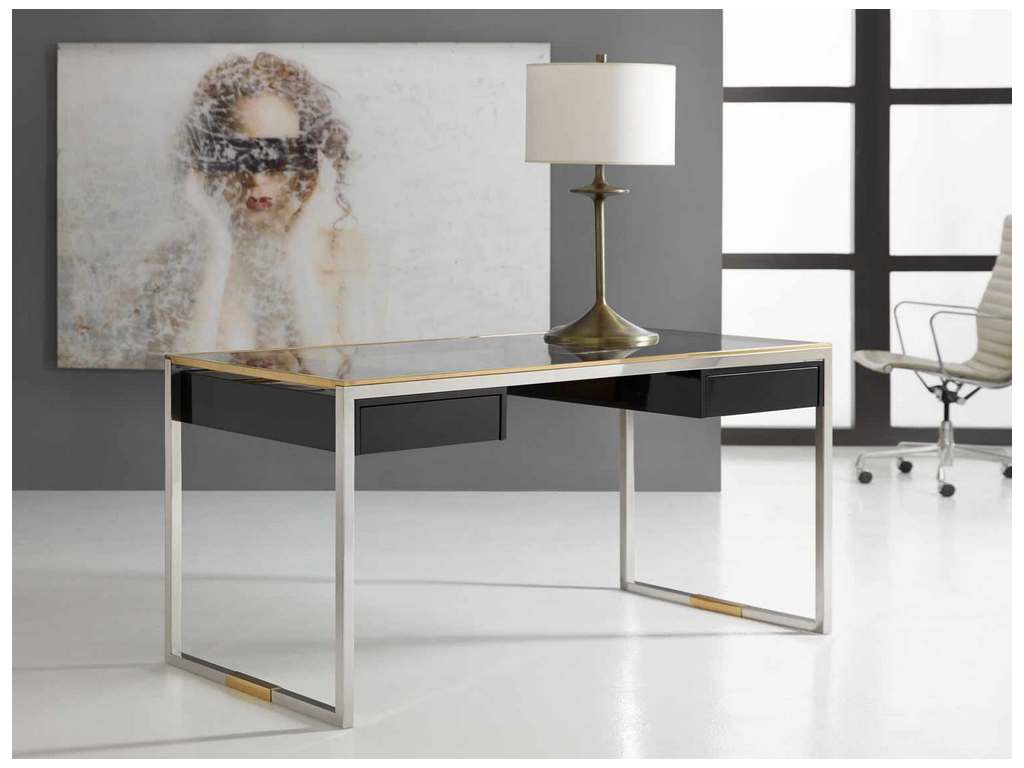Modern History MH910F01  Stainless and Brass Writing Desk