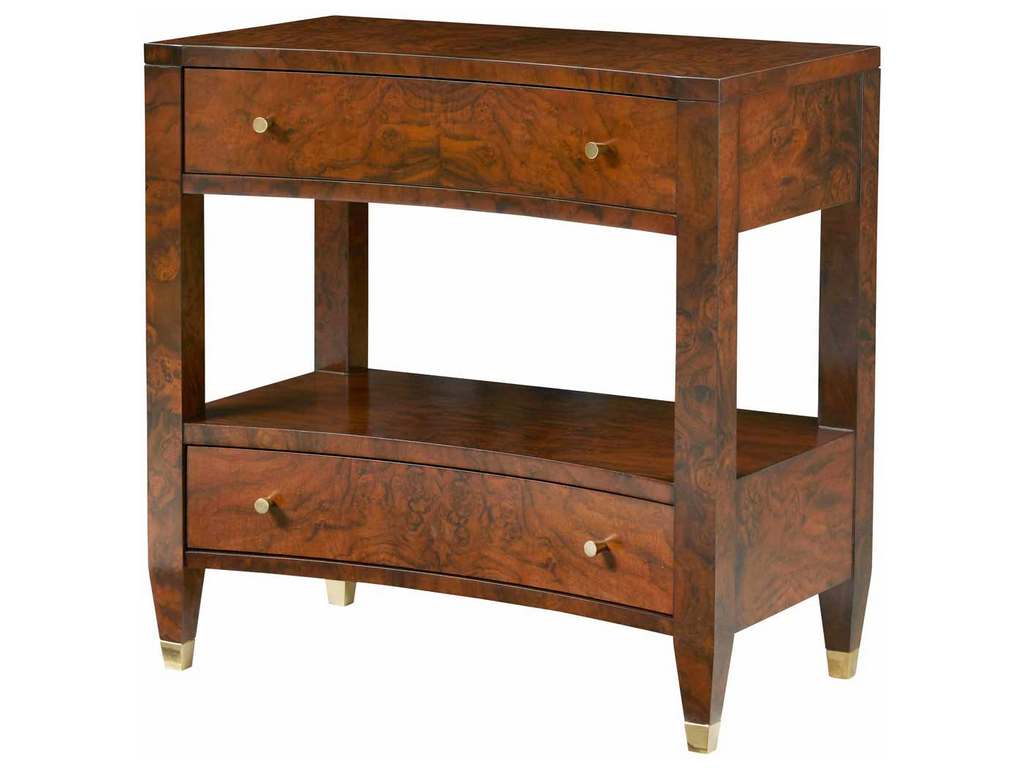 Modern History MH964F02  Concave Nightstand Walnut Burl