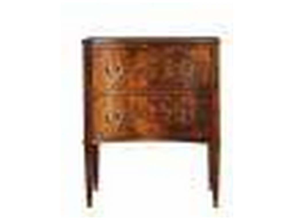 Modern History MH477F01  Two Drawer Concave Burl Cabinet