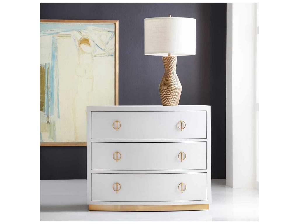 Modern History MH1136F01  Leather Wrapped Bowfront Chest