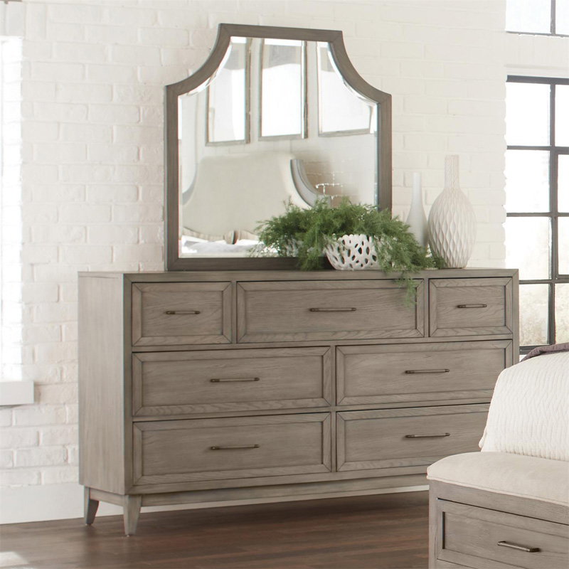 Riverside 46162 Vogue Seven Drawer Dresser and Arch Mirror