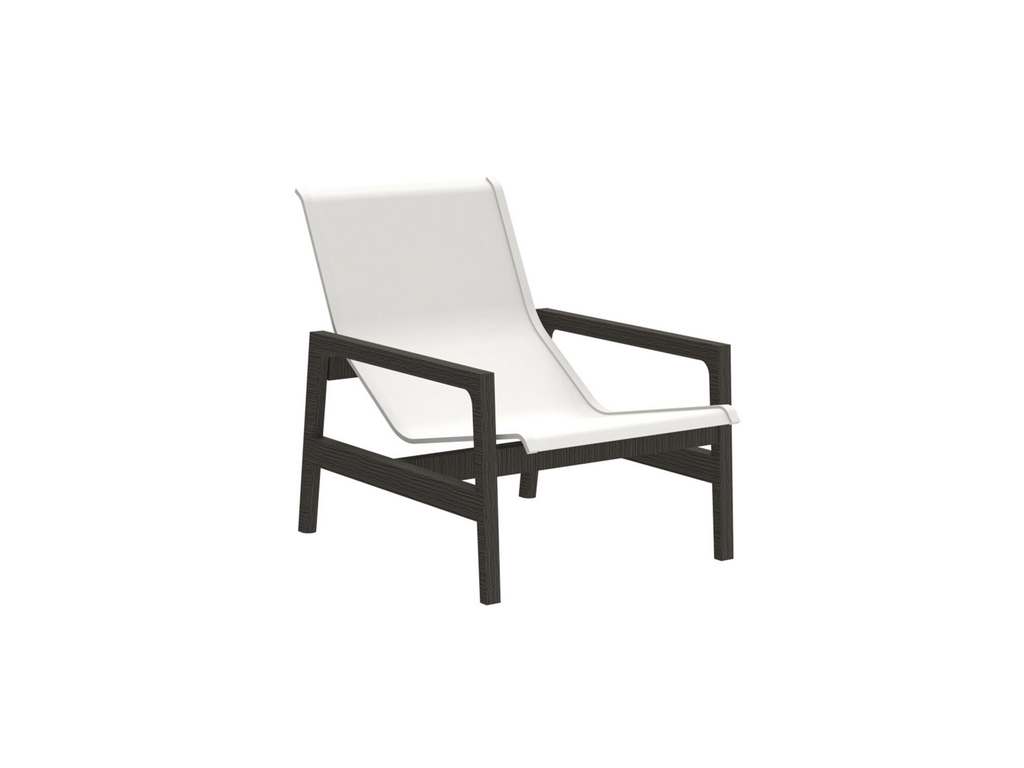 Summer Classics 1283135 N Dura Seashore Easy Chair Slate Grey White Sling