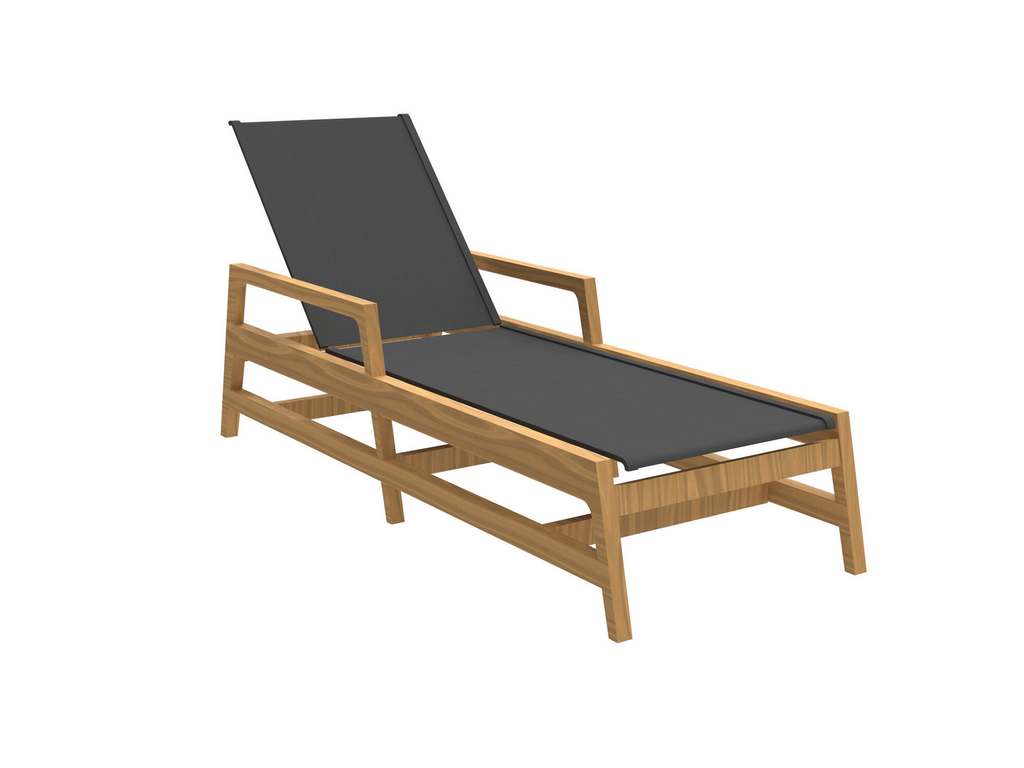 Summer Classics 1282134 N Dura Seashore Chaise Natural Grey Sling