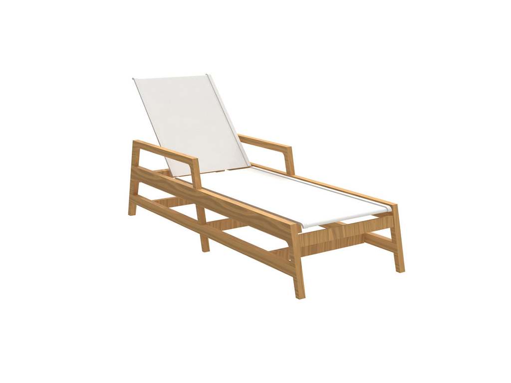 Summer Classics 1282133 N Dura Seashore Chaise Natural White Sling