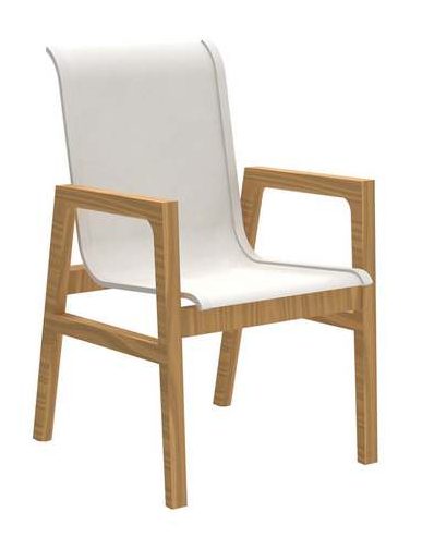 Summer Classics 2688133 N Dura Seashore Arm Chair Natural White Sling