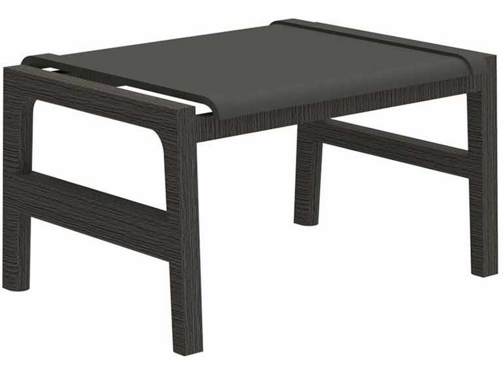 Summer Classics 1281 N Dura Seashore Ottoman Slate Grey White Sling