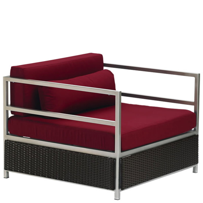 Tropitone 510711AC Cabana Club Stainless Steel Woven Cabana Club Woven Arm Chair Half Woven Tropitone 510711AC Cabana Club Stainless Steel Woven Cabana Club Woven Arm Chair Half Woven